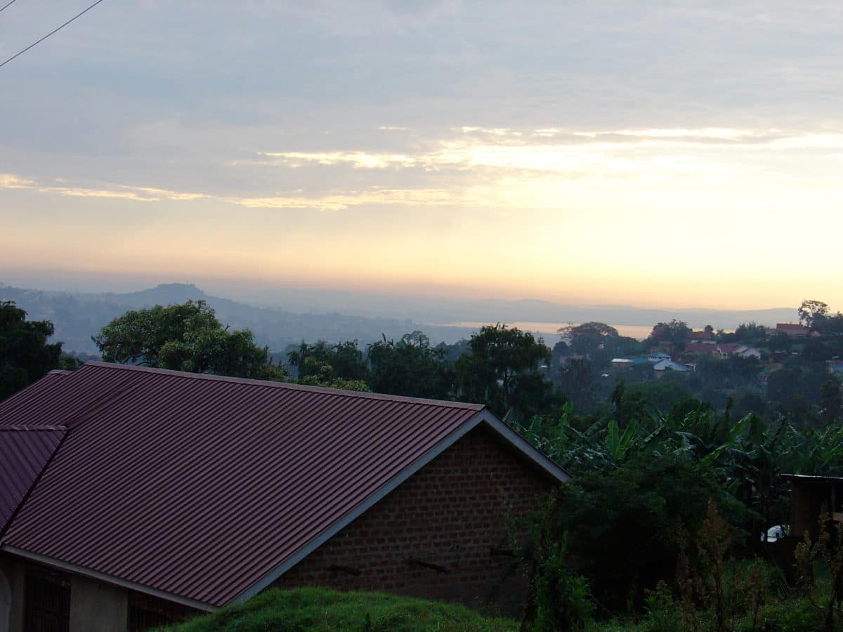 Dawn view from just above our house, looking out towards Lake Victoria
