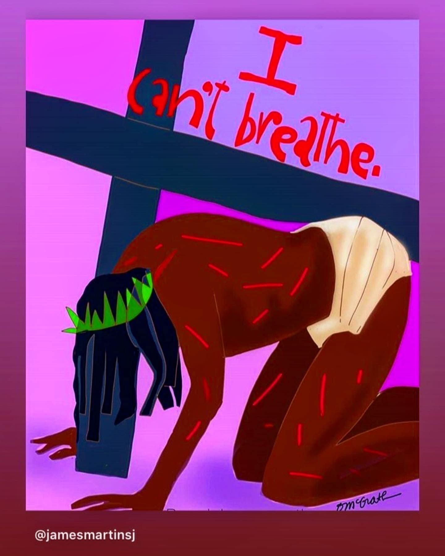 Racism - I can't breathe crucificixion