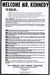 JFK - 1963 Dallas Morning News ad - welcome to dallas