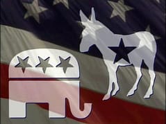 Republican-Democrat polarize logos