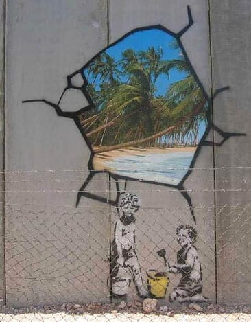 Banksy mural on the wall at Bethlehem (Markus Ortner)