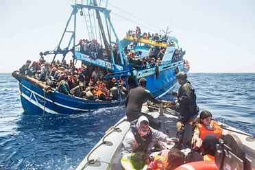 Italian navy rescue asylum seekers