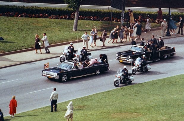 Reenation of the fateful moment in Oliver Stone's JFK