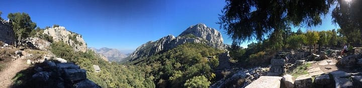 Looking down the valley towards Antalya