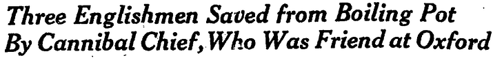3 englishmen, a cannibal and oxford